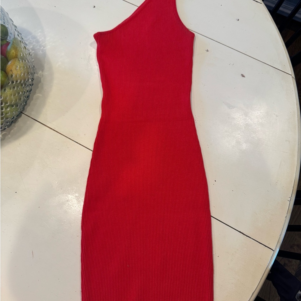 Superdown Vibrant Red One-Shoulder Mini Dress